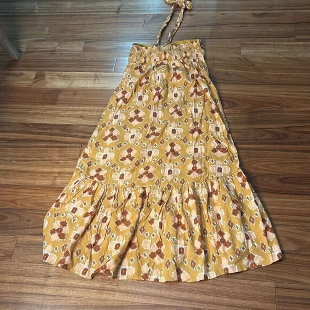 Aerie halter linen‎ blend maxi dress long flowy retro boho summer beach dress
